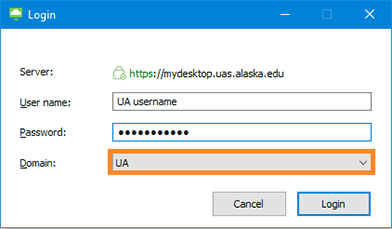 UA Login Prompt