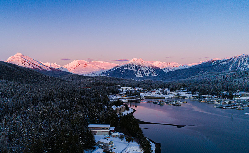 Aerial Drone photograph of Juneau Auke Bay area