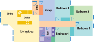 Four Bedroom Apartment Layout